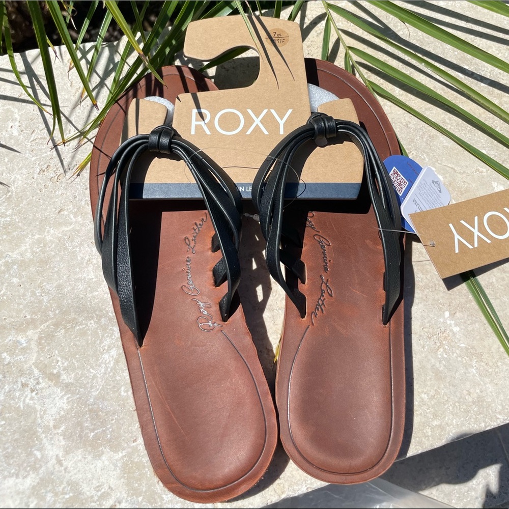 🌻 Roxy womens Leanne leather flip flop sandals 🌻